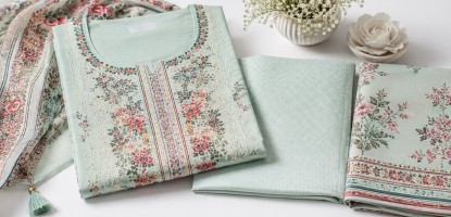 Jamjam Swiss Cotton Three Piece – সেরা কটন থ্রি পিস | Trativaa