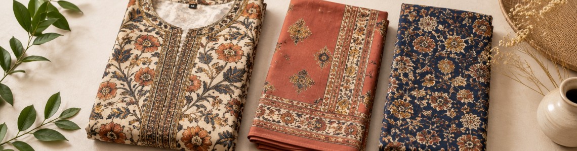 কলমকারি থ্রি পিস কিনুন অনলাইনে (Kalamkari 3 Piece) | Trativaa BD