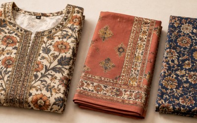 কলমকারি থ্রি পিস কিনুন অনলাইনে (Kalamkari 3 Piece) | Trativaa BD