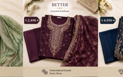 Pakistani Design Three Piece Price – দাম নির্ধারণ করে যা | Trativaa