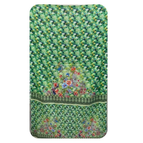 Zam Zam Digital Printed Cotton Dress – Fresh Green Floral Edition