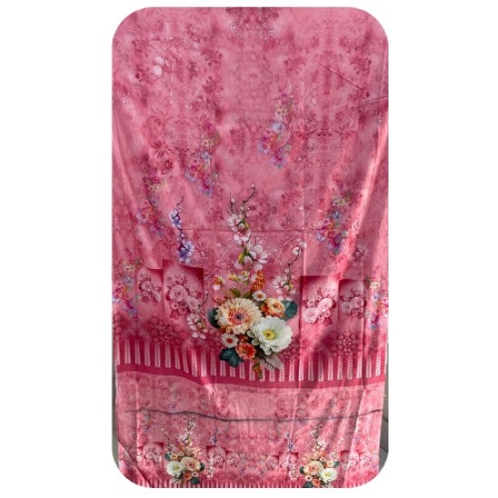 Zam Zam Digital Printed Cotton Dress – Fresh Green Floral Edition