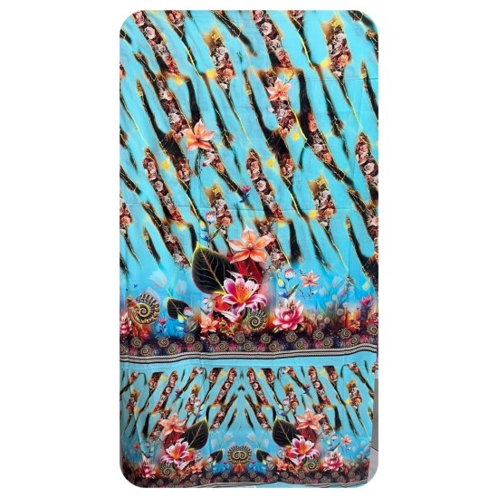 Zam Zam 3 Piece – Aqua Bloom Digital Print Cotton Fabric