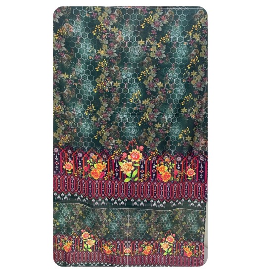 Zam Zam3 piece – Emerald Elegance Digital Print Cotton Fabric