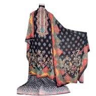 Zam Zam 3 Piece – Royal Noir Digital Print Cotton Fabric