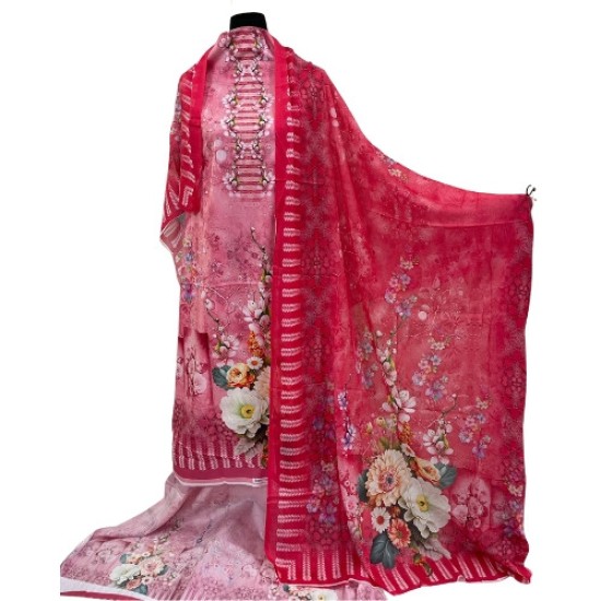 Zam Zam Digital Printed Cotton Dress – Fresh Green Floral Edition