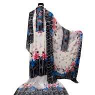 Zam Zam – Black & White Bloom Designer Cotton Fabric