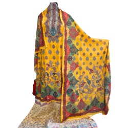 Zam Zam 3 Piece – Yellow Heritage Digital Print Cotton Fabric