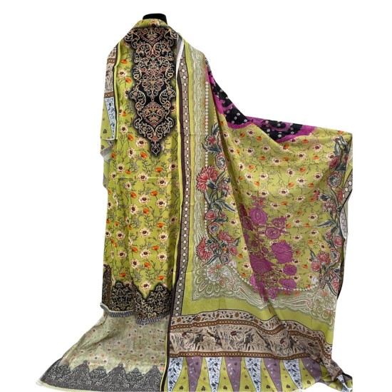 Zam Zam 3 piece – Golden Meadow Digital Print Cotton Fabric