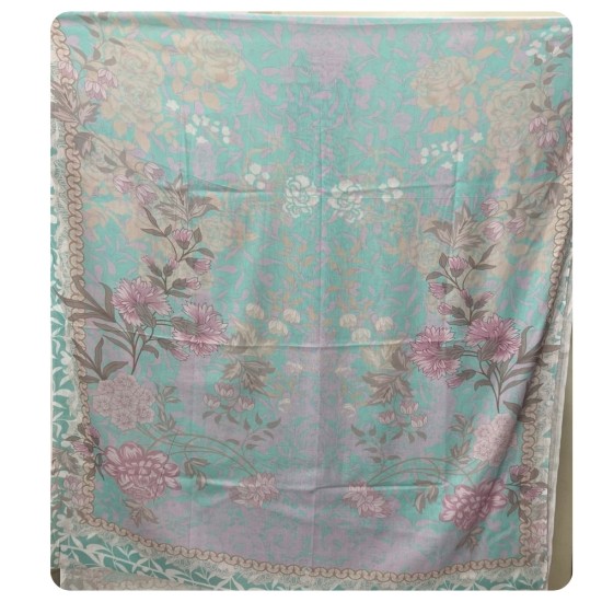 Zam Zam 3 Piece – Aqua Blossom Digital Print Cotton Fabric