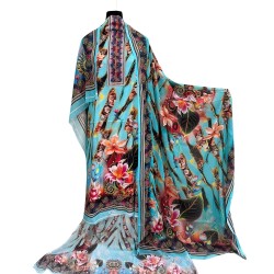 Zam Zam 3 Piece – Aqua Bloom Digital Print Cotton Fabric
