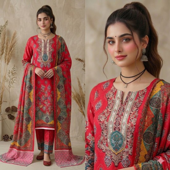 Zam Zam 3 piece – Royal Heritage Digital Print Cotton Fabric