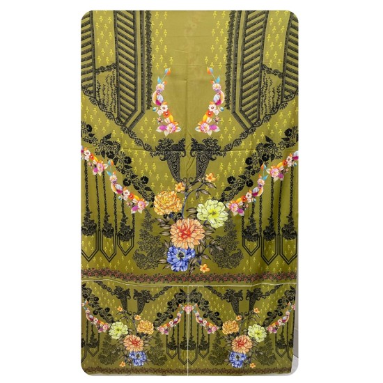 Zam Zam 3 piece – Olive Blossom Digital Print Cotton Fabric