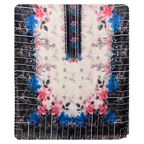 Zam Zam – Black & White Bloom Designer Cotton Fabric