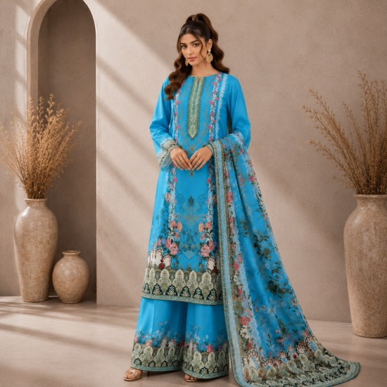Azure Blossom Lawn 3 Piece – Trativaa TV-D009