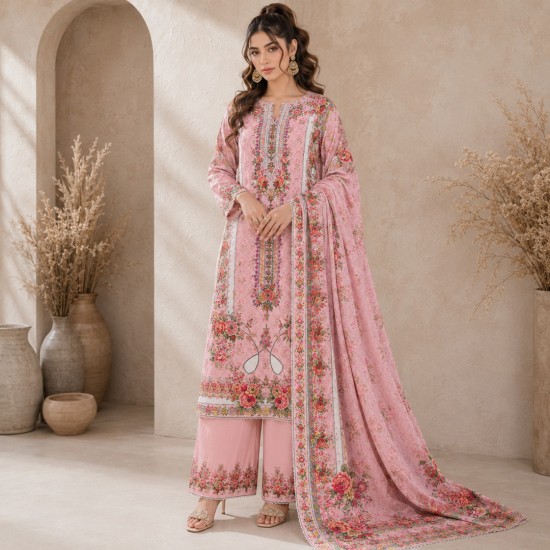 Blush Rose Lawn 3 Piece – Trativaa TV-D003